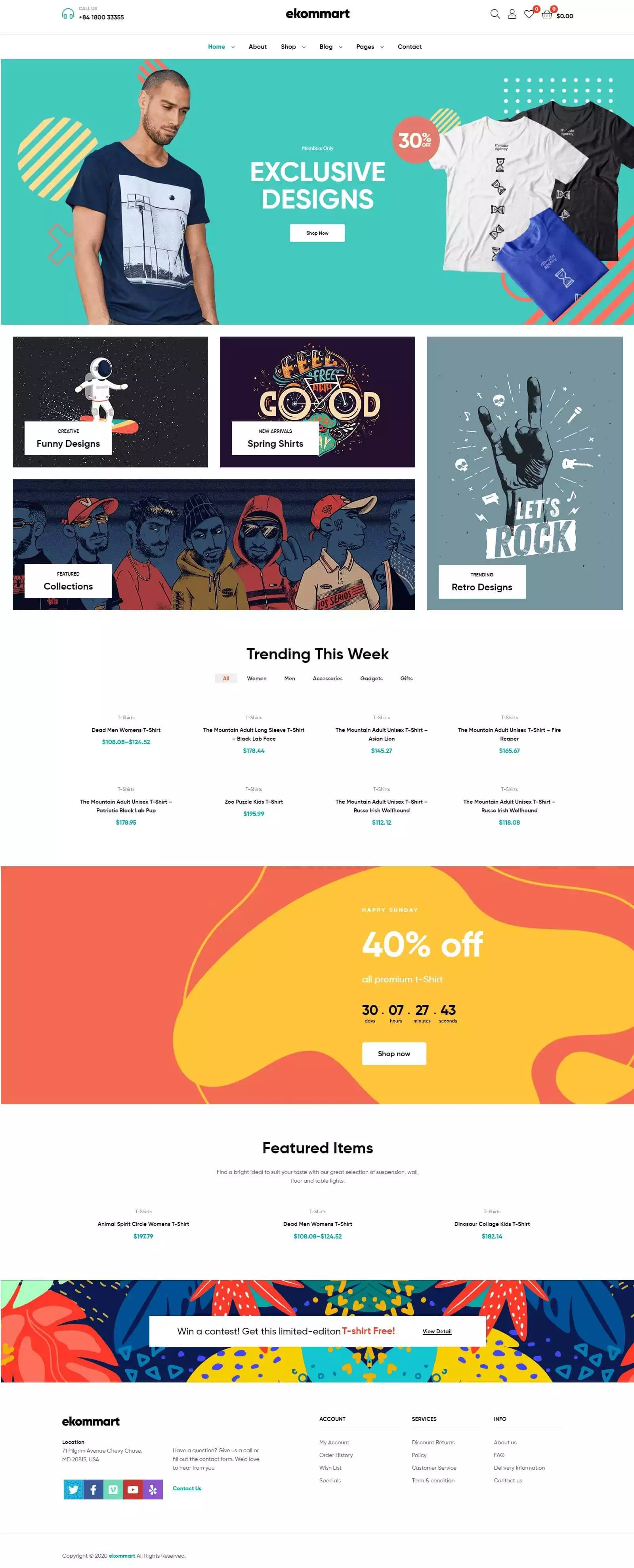 E-Commerce website design by Premium Web Agency — full page screen 1