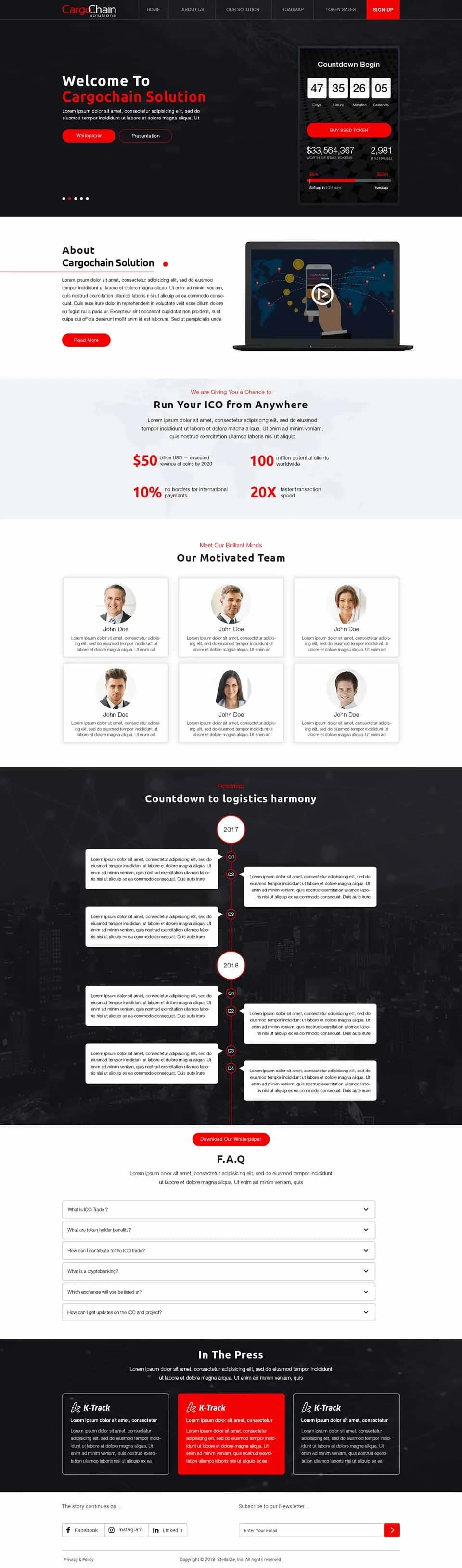 Fintech website design by Premium Web Agency — full page screen 1
