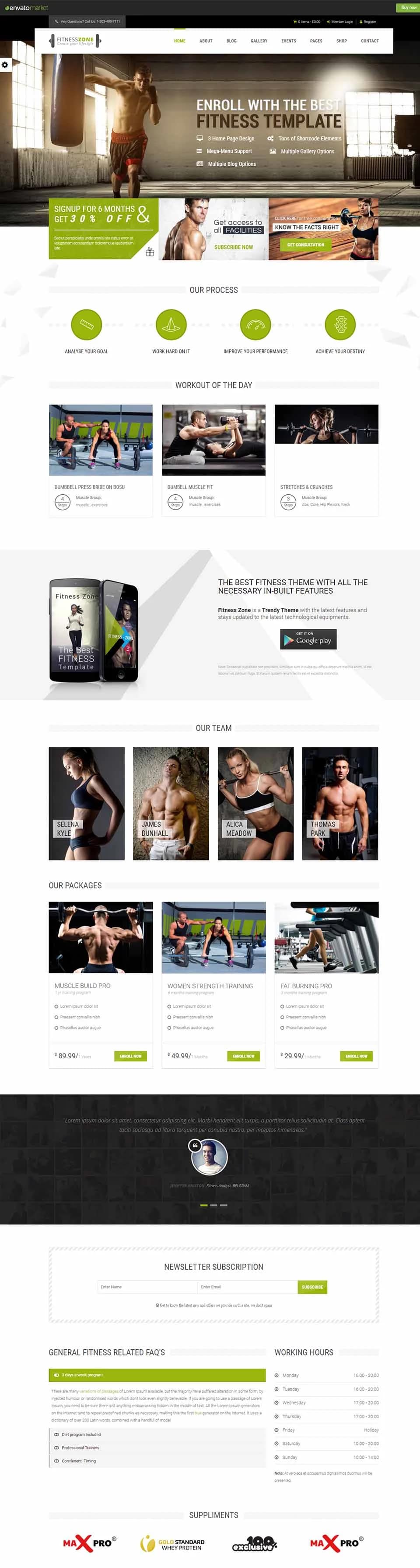 Fitness website design by Premium Web Agency — full page screen 2