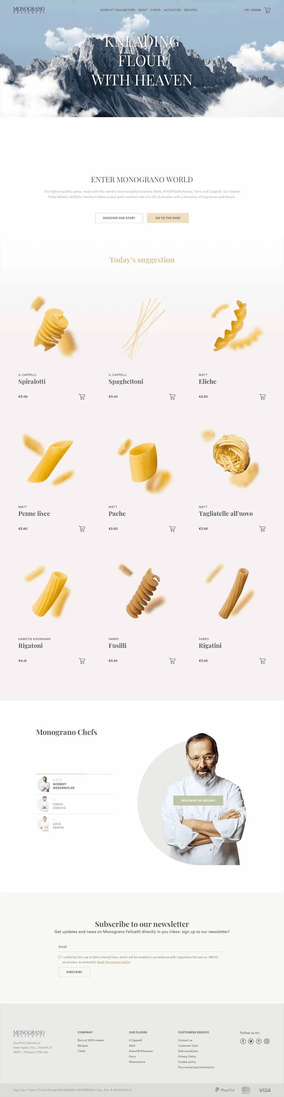 Food website design by Premium Web Agency — full page screen 2