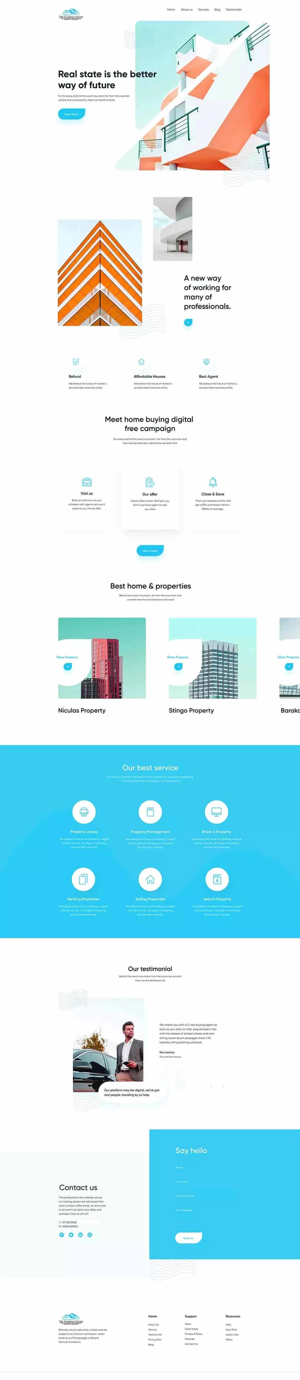 Real Estate website design by Premium Web Agency — full page screen 1