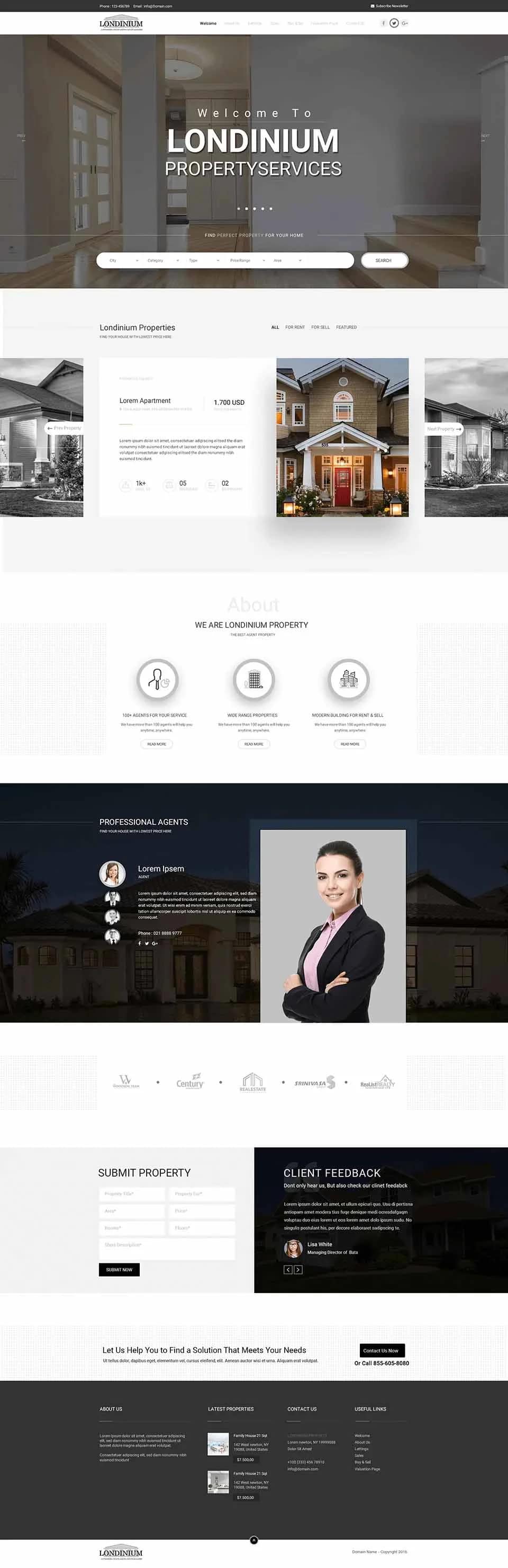 Real Estate website design by Premium Web Agency — full page screen 3